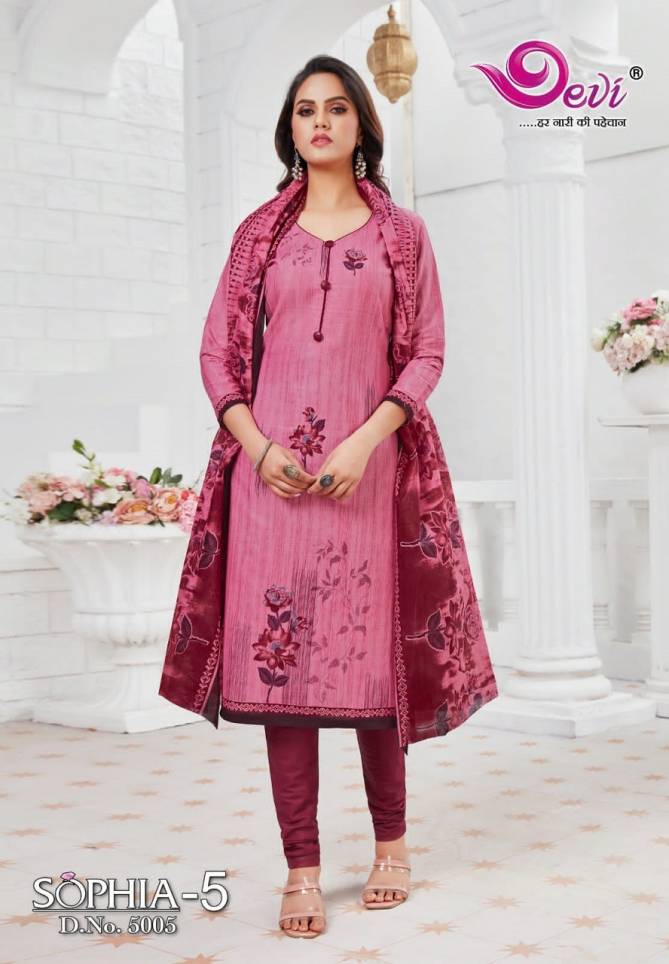 Devi Sophia 5 Cotton Printed Designer Casual Daily Wear Printed Cotton Dress Material Collection